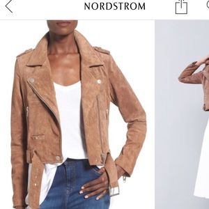 BLANKNYC Morning Suede Moto Jacket in Coffee Bean